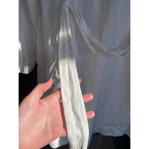 Quince 100% Silk White Kimono Robe Small Luxury Glam Bridal Femme Sleek Spa Luxe - Picture 6 of 7